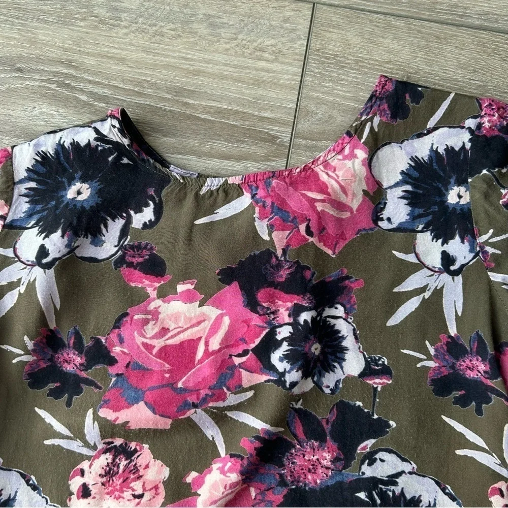 Vila  Floral Print Peplum Hem Babydoll Blouse - Picture 5 of 11